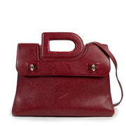 Delvaux Emeraude Red D Top Handle Bag