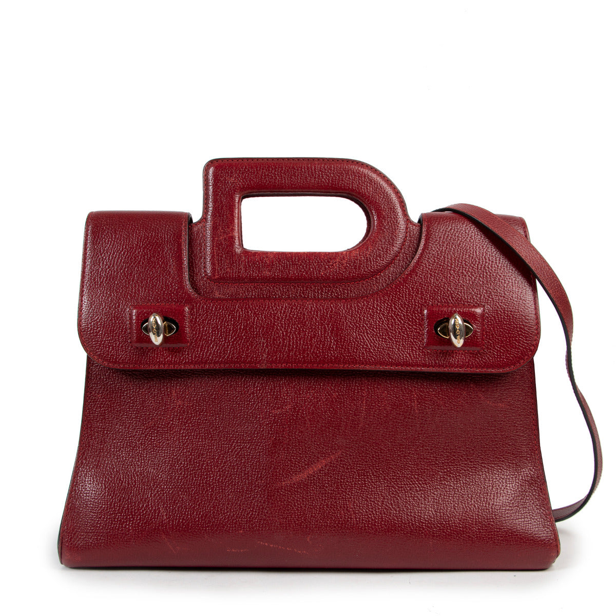 Delvaux Emeraude Red D Top Handle Bag