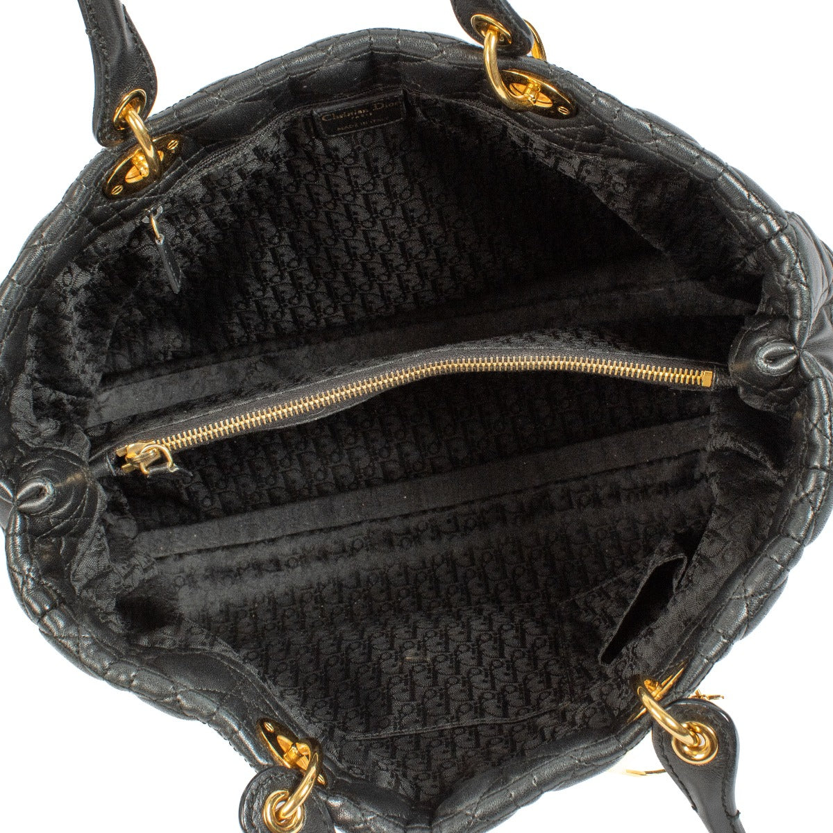 Christian Dior Zwarte Zachte Lady Dior Shopper