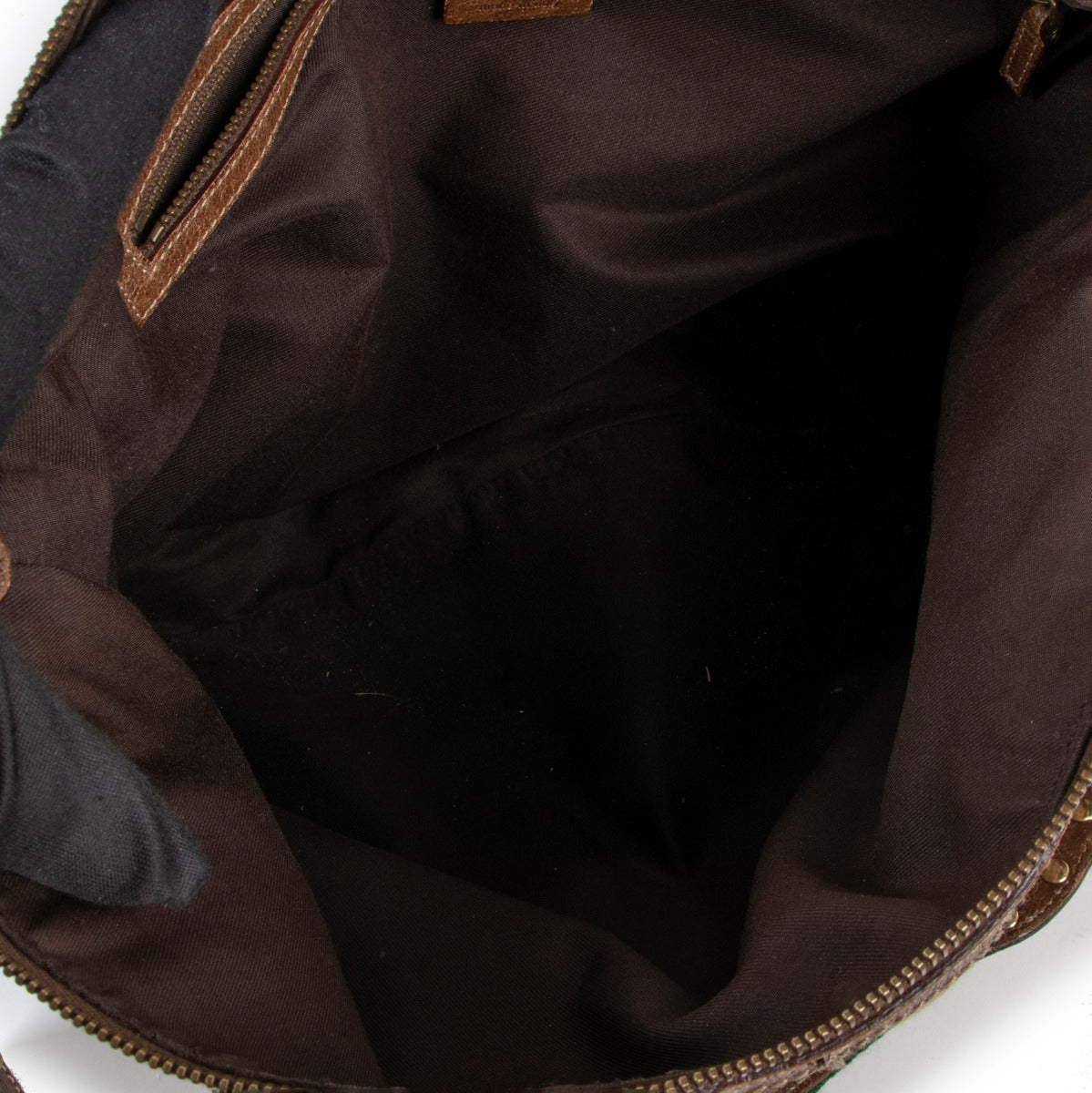 Gucci GG Canvas Stud Pelham Web Large Hobo Bag