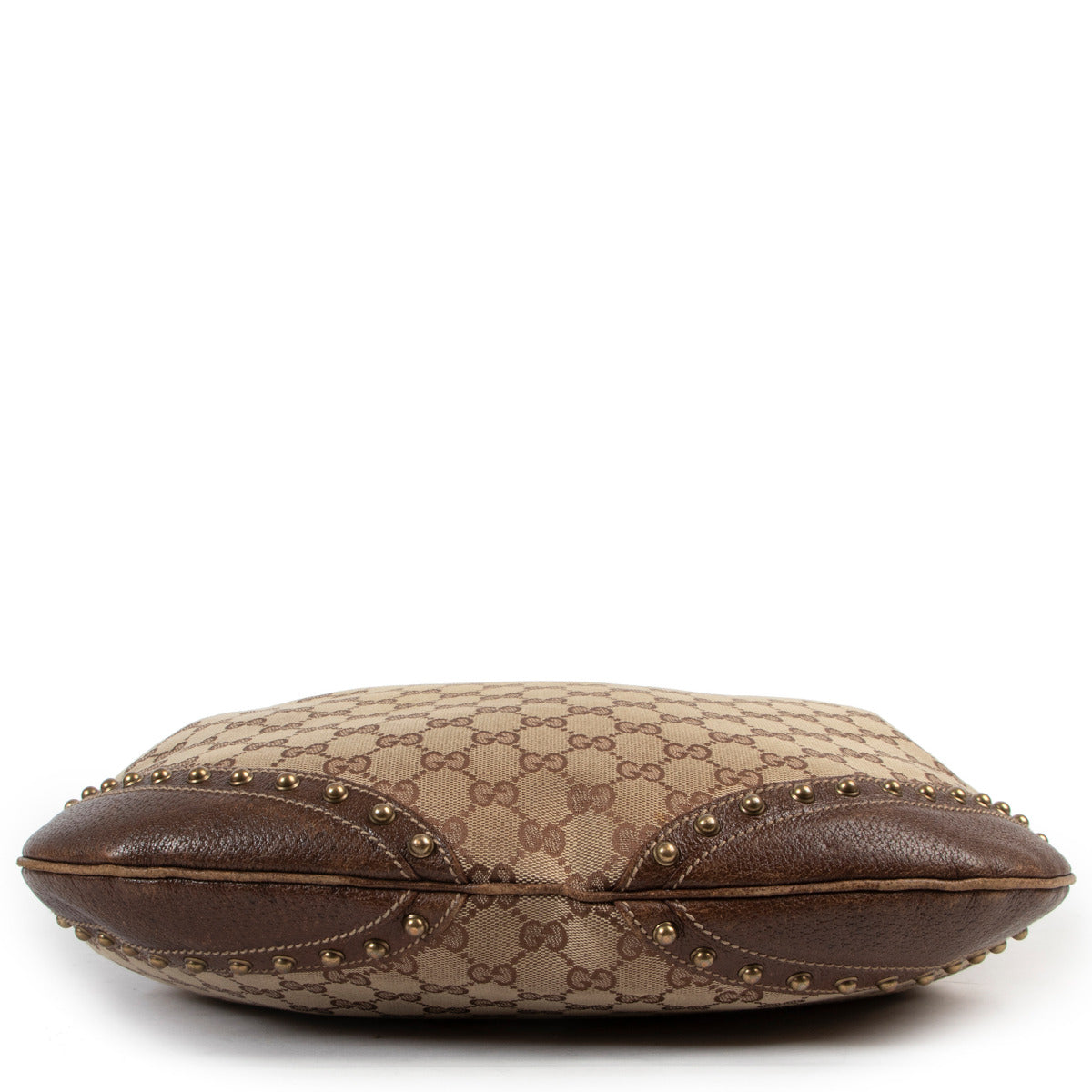 Gucci GG Canvas Stud Pelham Web Large Hobo Bag