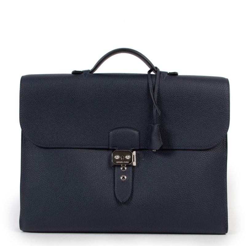 shop safe online Hermès Blue Nuit Sac A Depeches