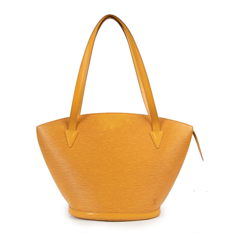 Shop safe online 100% authentic second hand Louis Vuitton Yellow Epi Leather Saint Jacques in good preloved condition at the right price at Labellov in Antwerp.