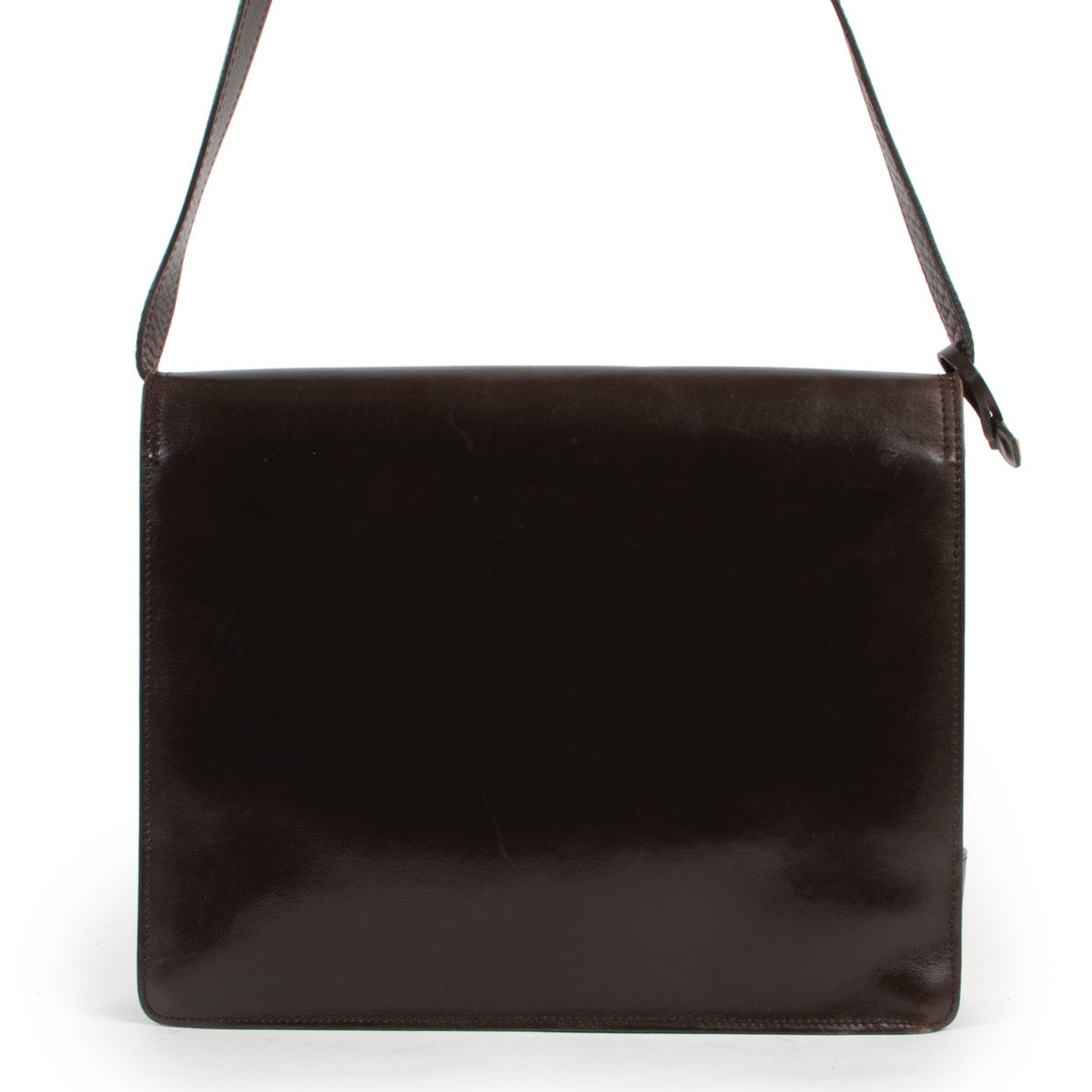 Shop safe online 100% authentic second hand Delvaux Dark Brown Shoulder Bag in very good condition at Labellov in Antwerp.