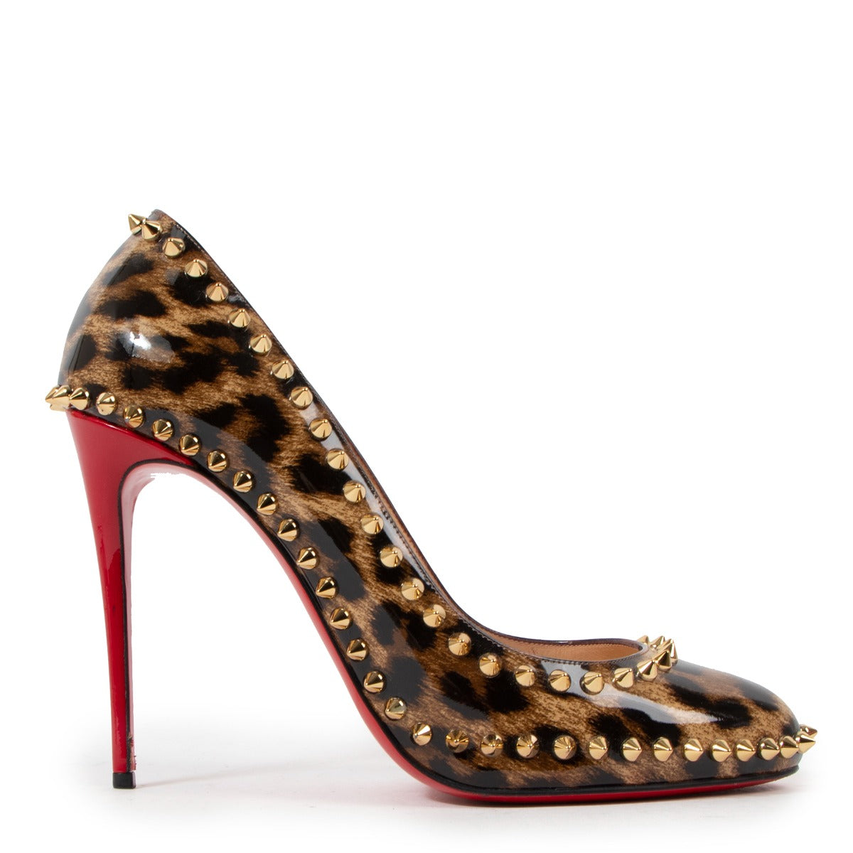 Christian Louboutin Dorispiky 100 Studded Leopard-print Pumps