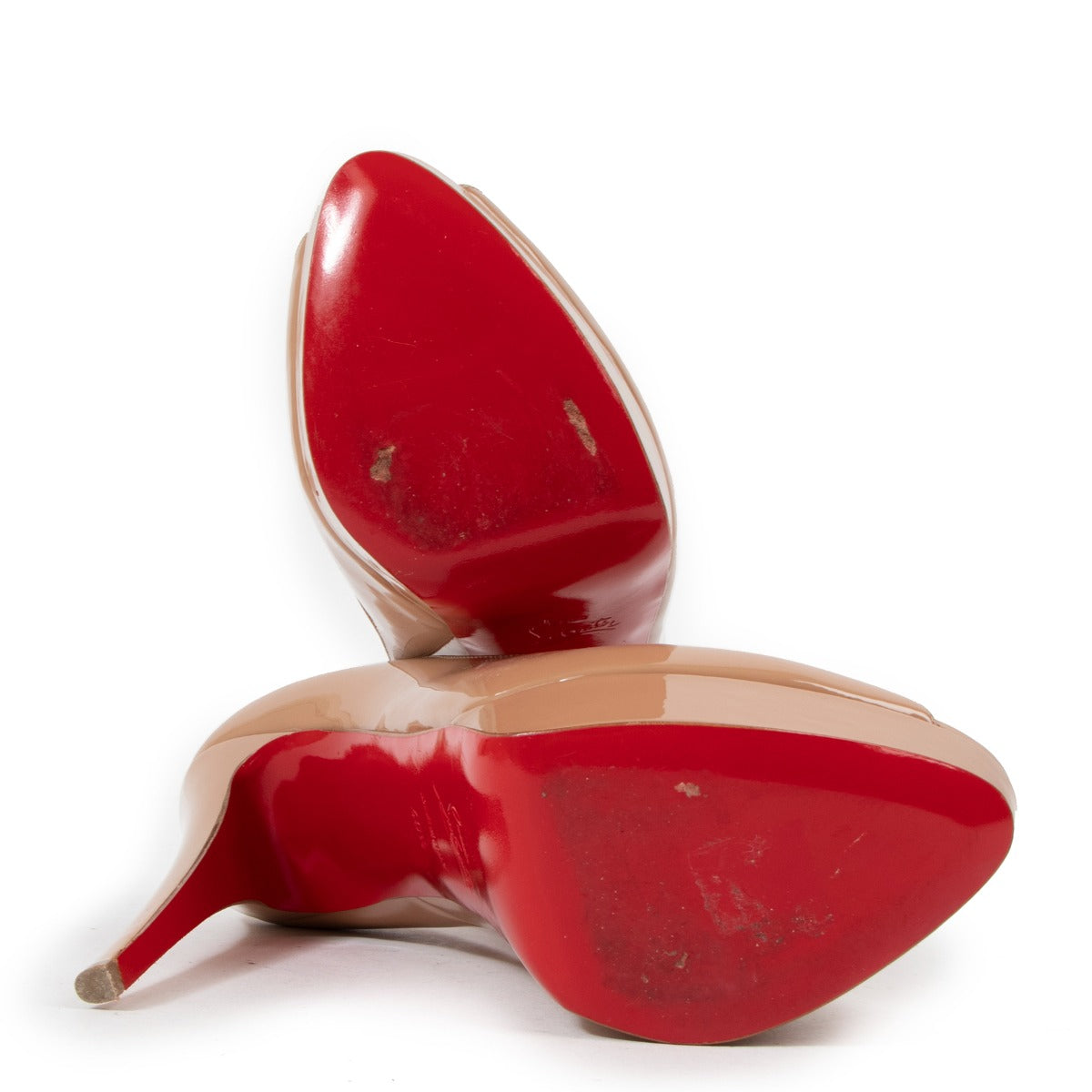 Escarpins à plateforme Christian Louboutin Lady Peep Nude 140 - Taille 40.5