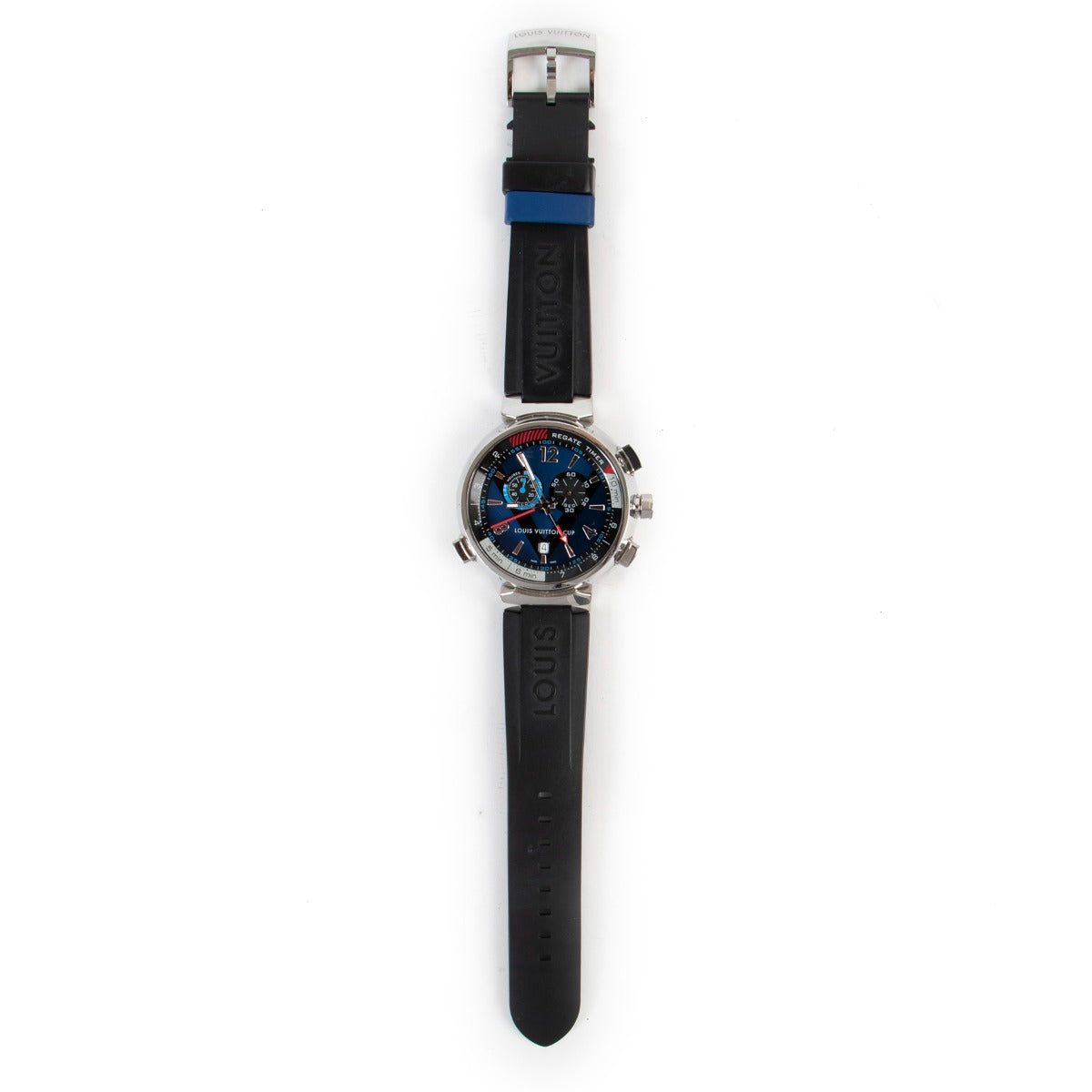 shop authentic second hand luxury designer Louis Vuitton Tambour Regatta Navy Blue Watch at Labellov