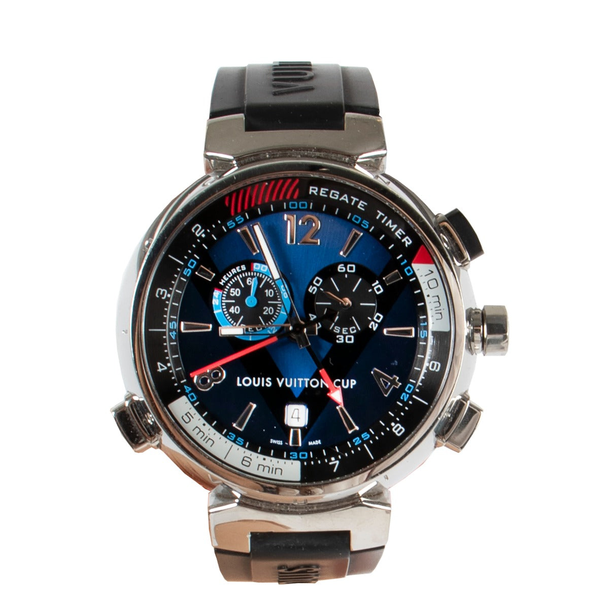 shop authentic second hand luxury designer Louis Vuitton Tambour Regatta Navy Blue Watch at Labellov