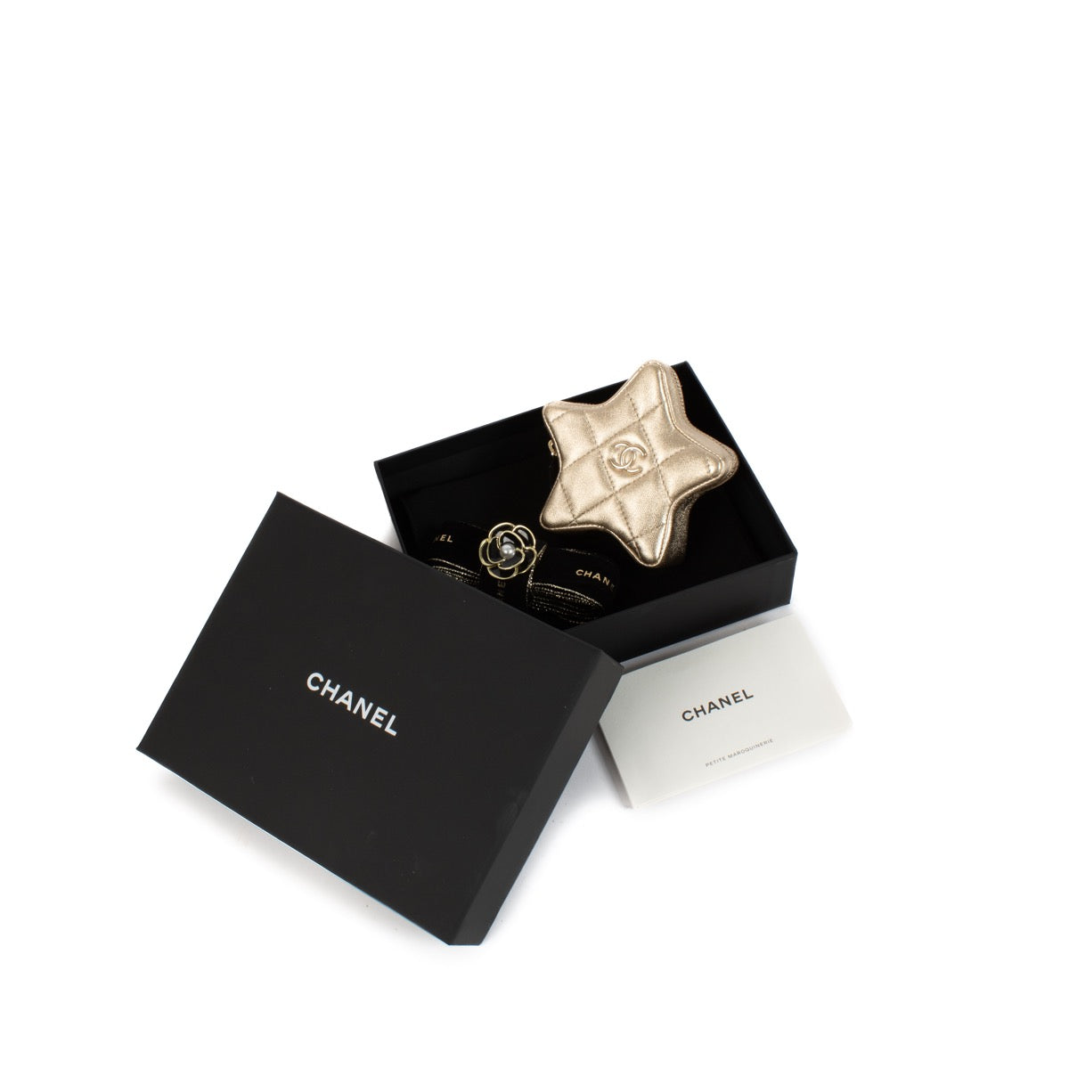 Shop 100% authentic second hand Chanel Gold Lambskin Leather Star Mini Coin Purse on Labellov.com