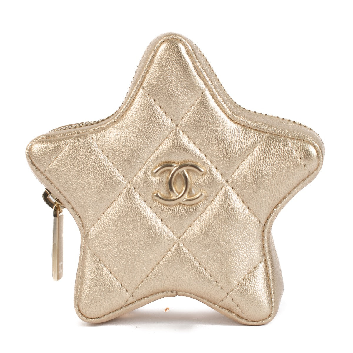 Shop 100% authentic second hand Chanel Gold Lambskin Leather Star Mini Coin Purse on Labellov.com