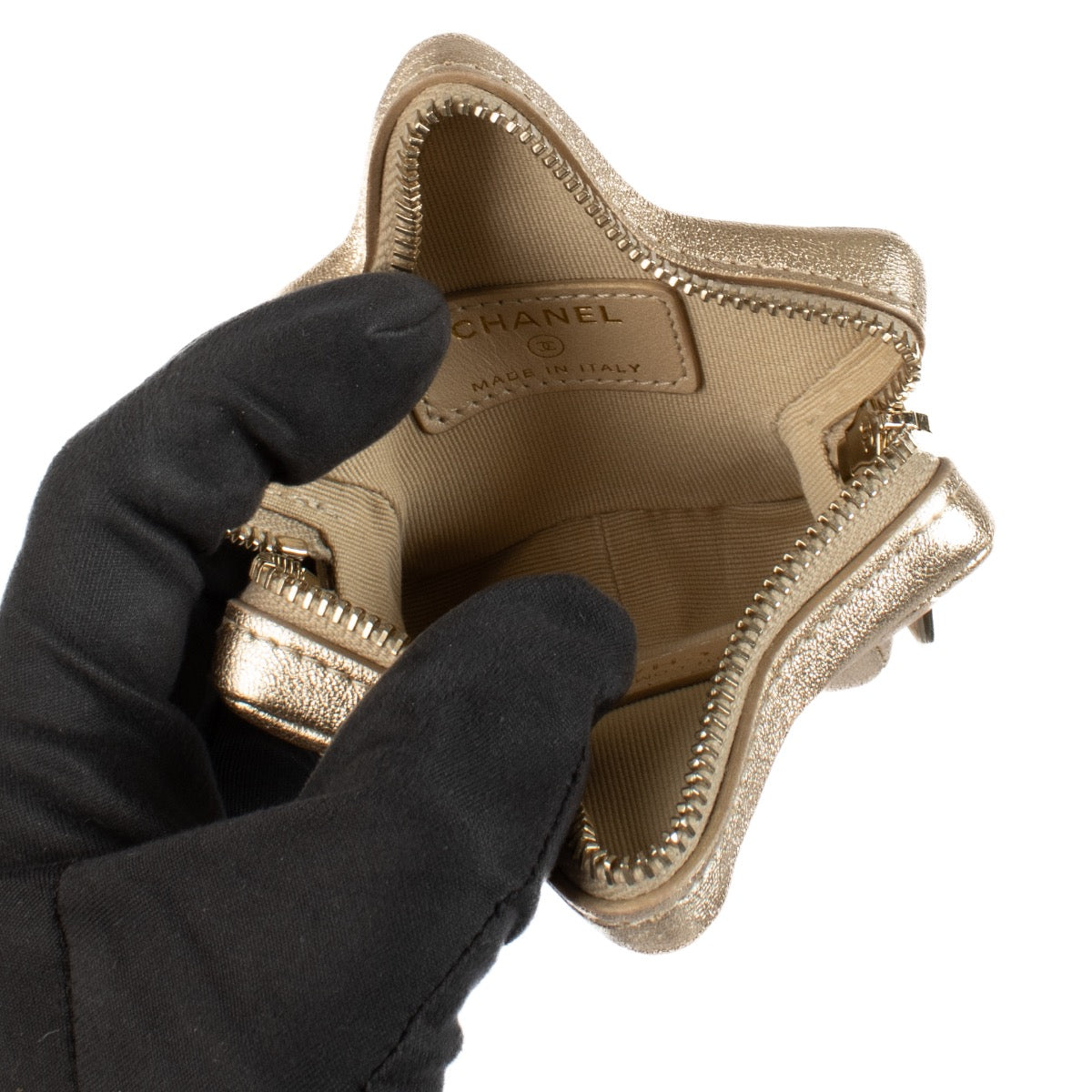 Shop 100% authentic second hand Chanel Gold Lambskin Leather Star Mini Coin Purse on Labellov.com