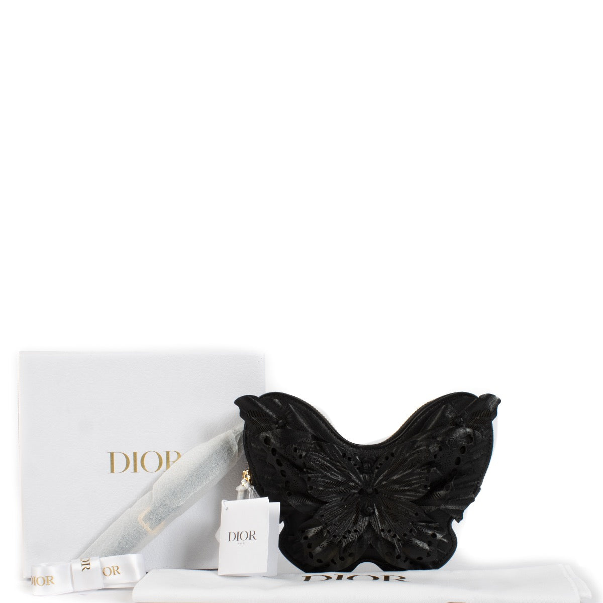 Shop 100% authentic second hand Christian Dior Black Leather Papillion Caro Clutch on Labellov.com