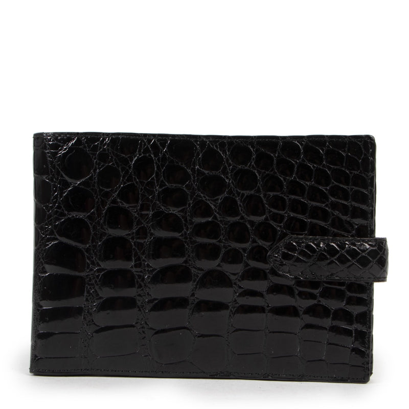 Delvaux Black Crocodile Wallet available now at Labellov Luxury in Antwerp