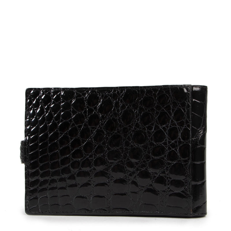 Delvaux Black Crocodile Wallet available now at Labellov Luxury in Antwerp