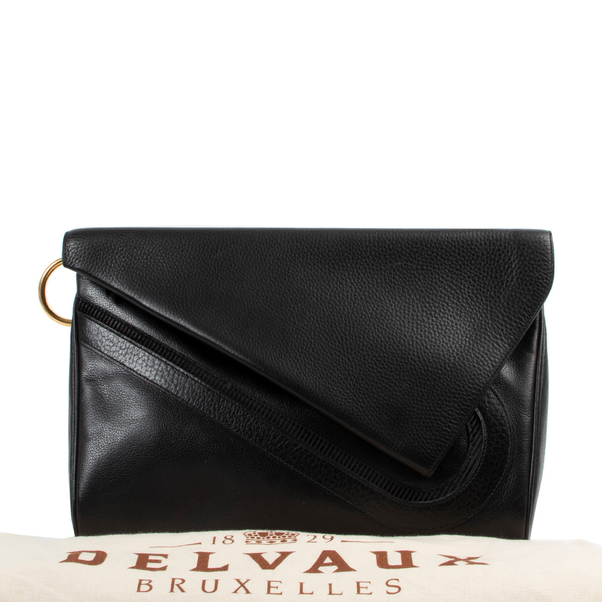 Delvaux Black Leather Clutch
