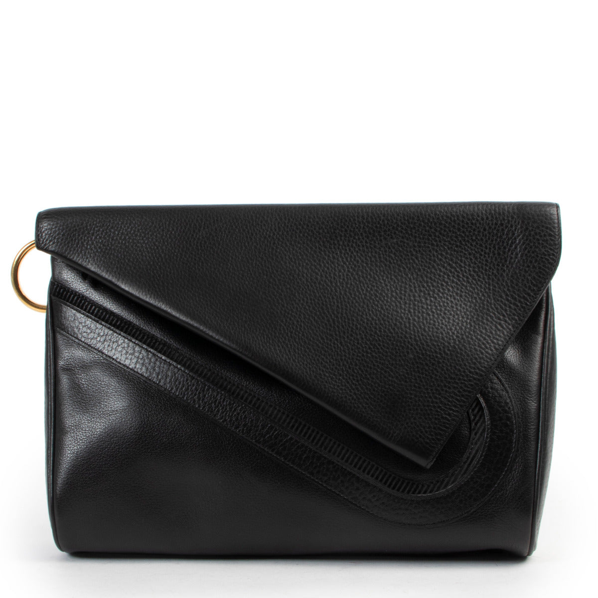 Delvaux Black Leather Clutch