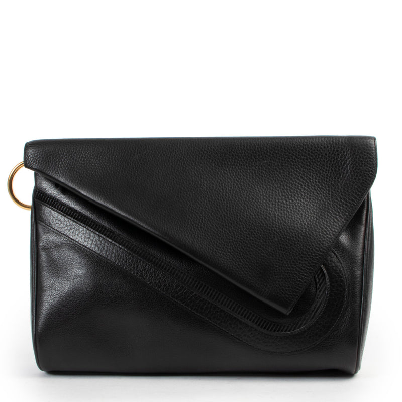 Delvaux Black Leather Clutch