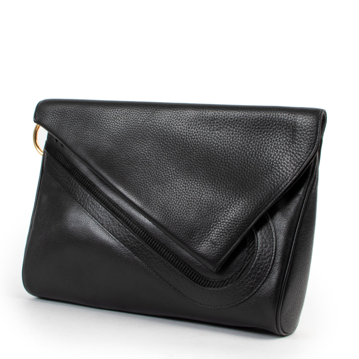 Delvaux Black Leather Clutch