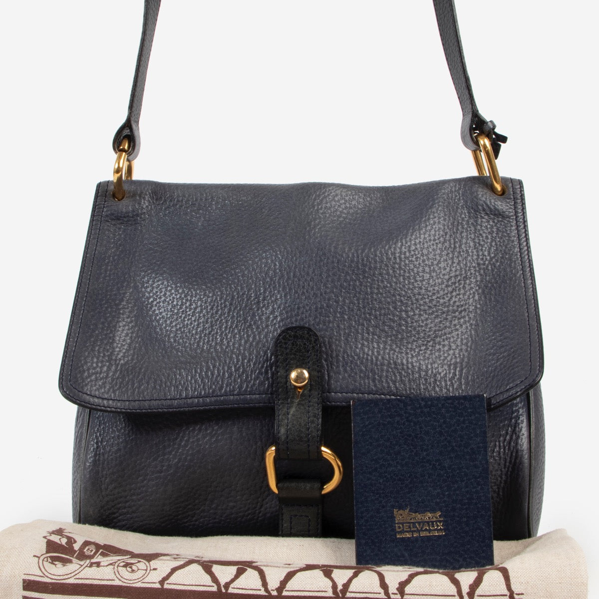 Shop safe online 100% authentic second hand Delvaux Blue Crossbody at Labellov in Antwerp.