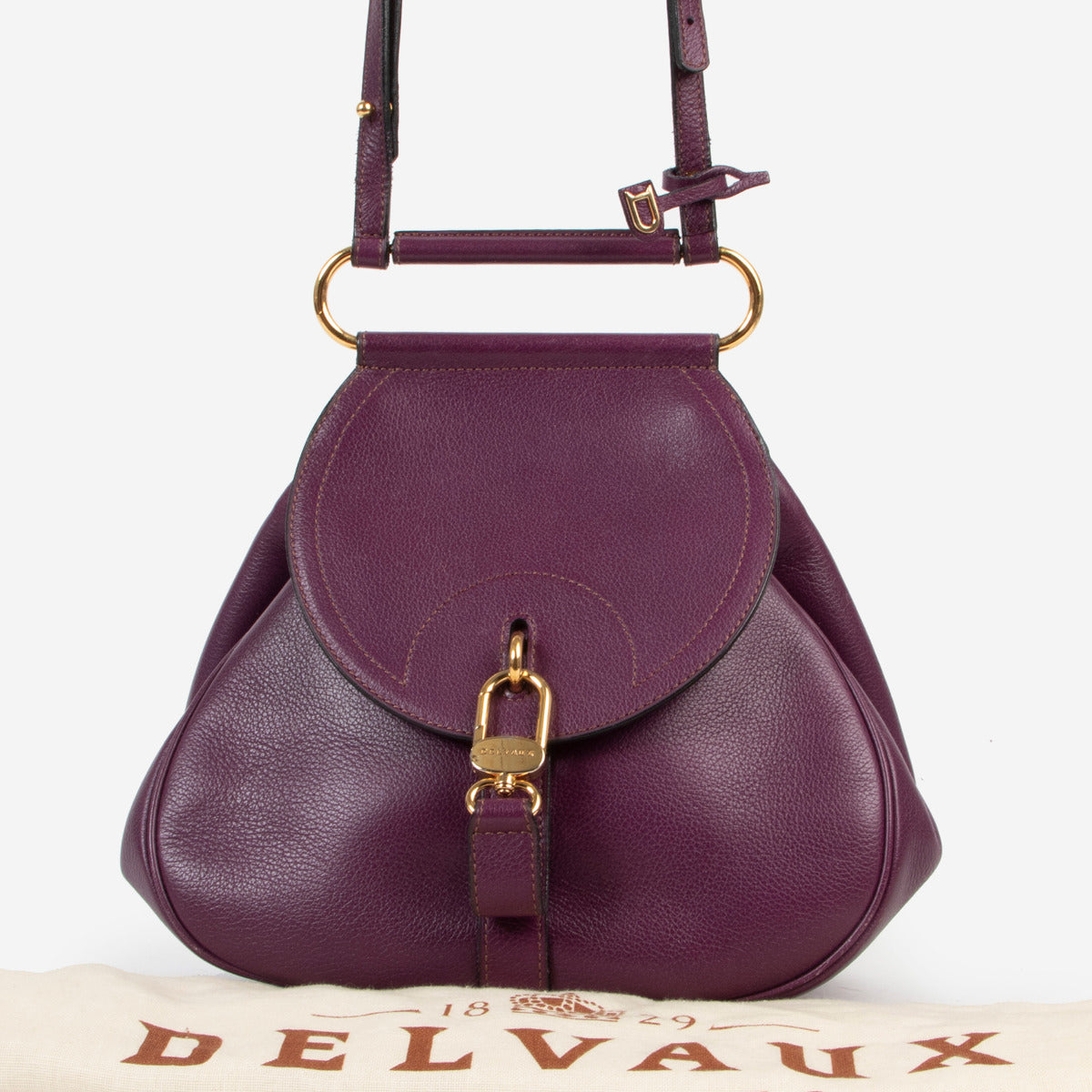 Delvaux Purple Cerceau Shoulder Bag
