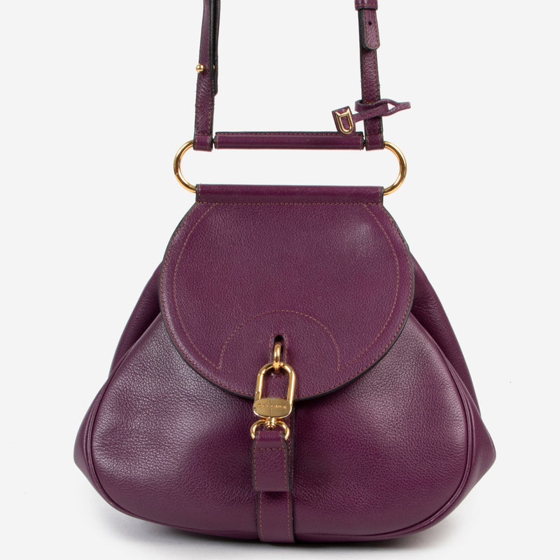 Delvaux paarse Cerceau schoudertas