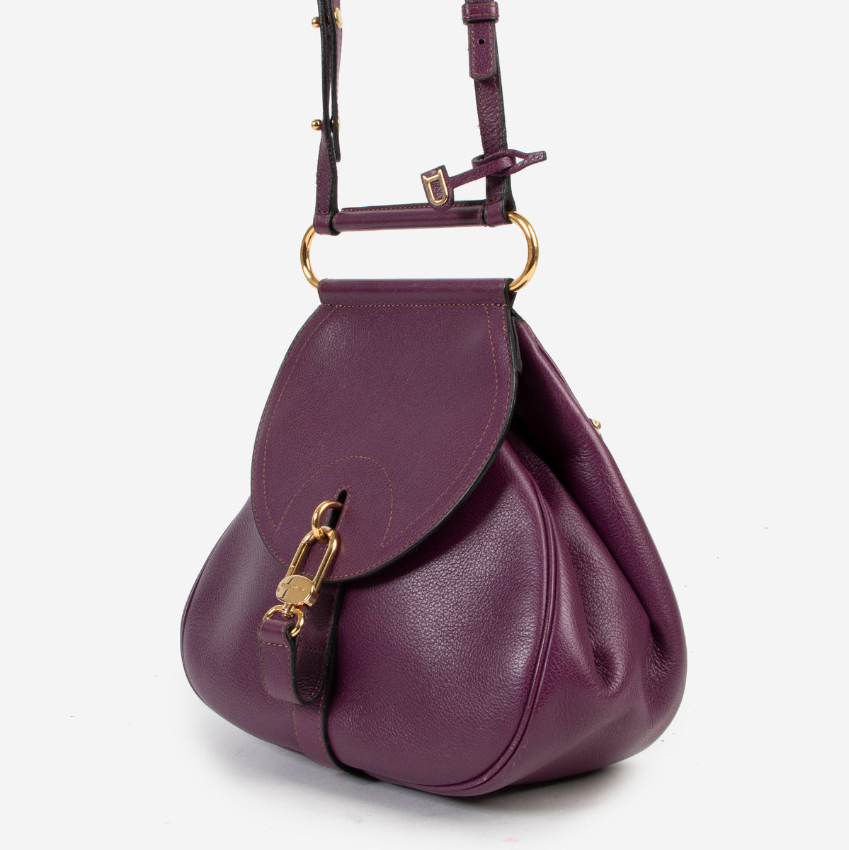 Delvaux Purple Cerceau Shoulder Bag