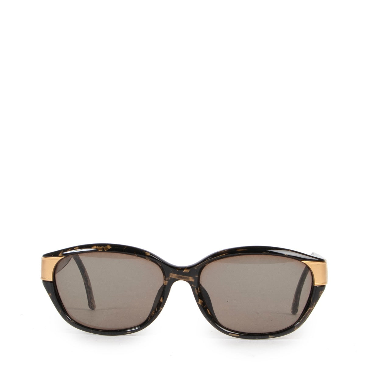 Get these Christian Dior Black Glasses with gold detail now at Labellov!