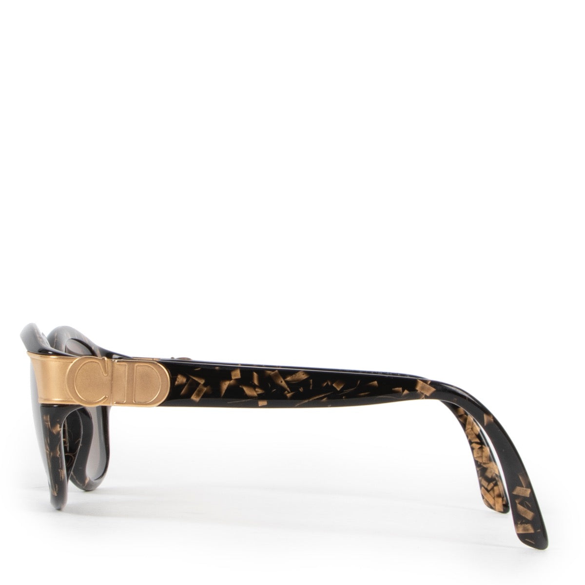 Get these Christian Dior Black Glasses with gold detail now at Labellov!
