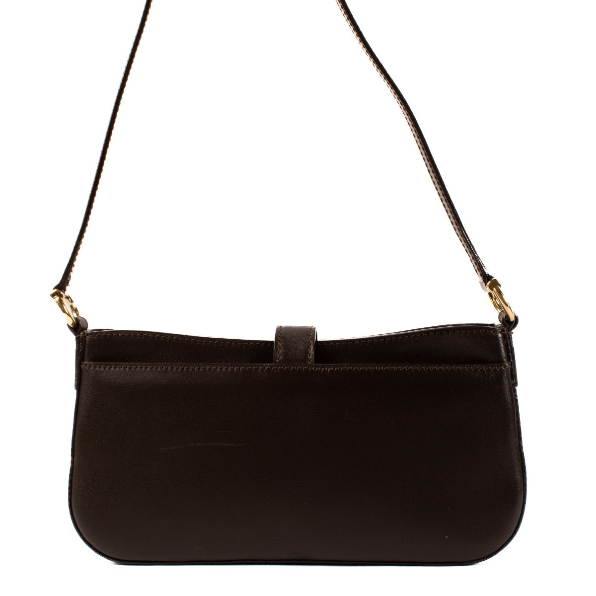 shop 100% authentic second hand Celine Brown Smooth Calfskin Vintage Triomphe Clip Baguette Bag on Labellov.com