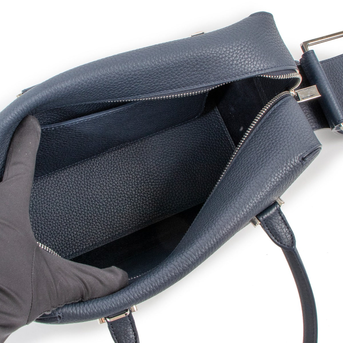 Delvaux Cool Box MM Navy Blue Taurillon Soft