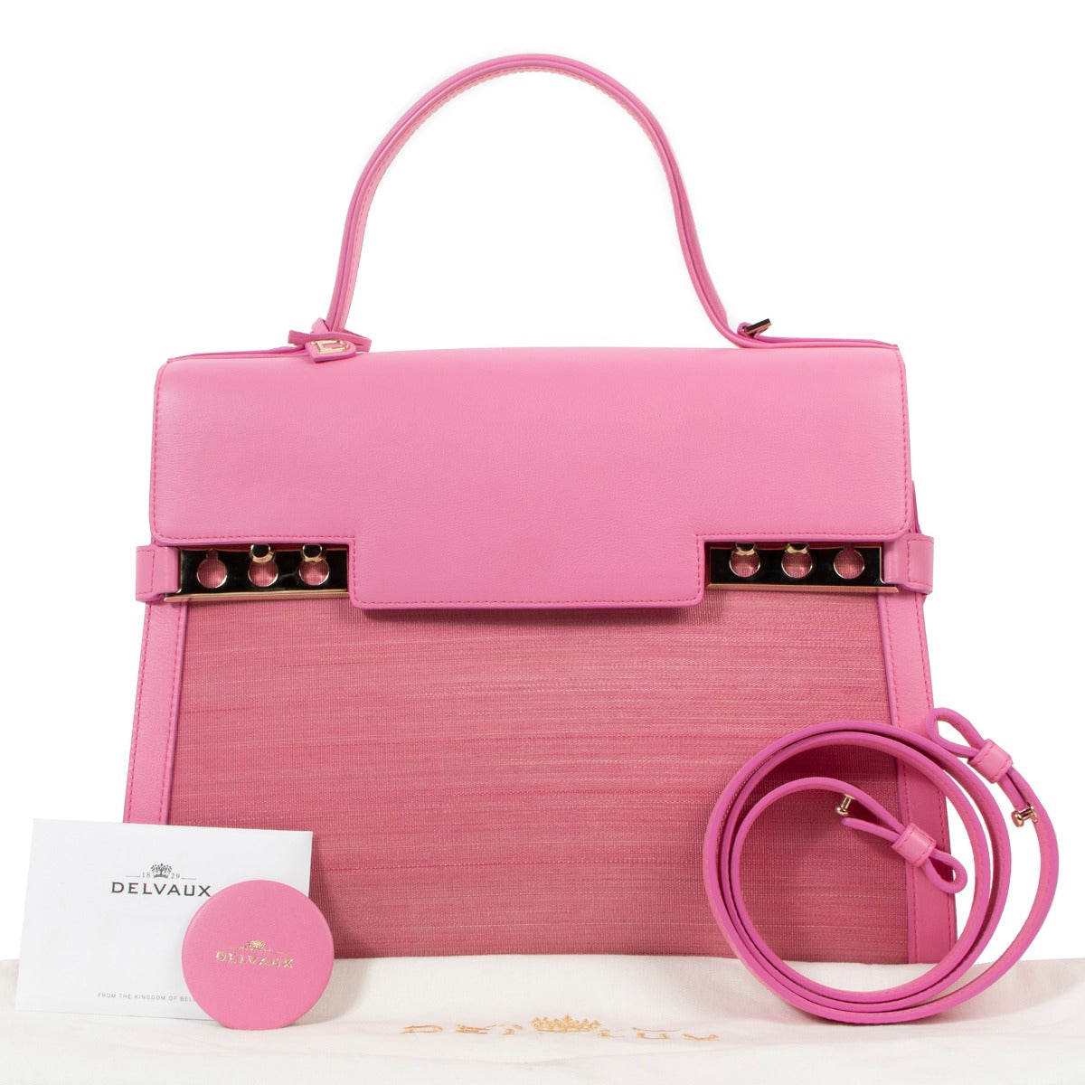 Delvaux Tempête GM Toile De Crin Flamingo