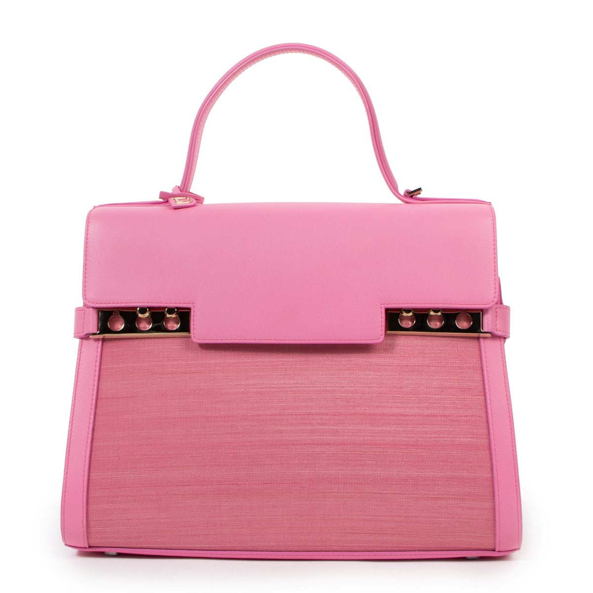 Delvaux Tempête GM Toile De Crin Flamingo