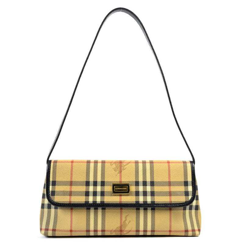 Shop safe online at Labellov in Antwerp this 100% authentic second hand Burberry Checked Canvas Shoulder Bag