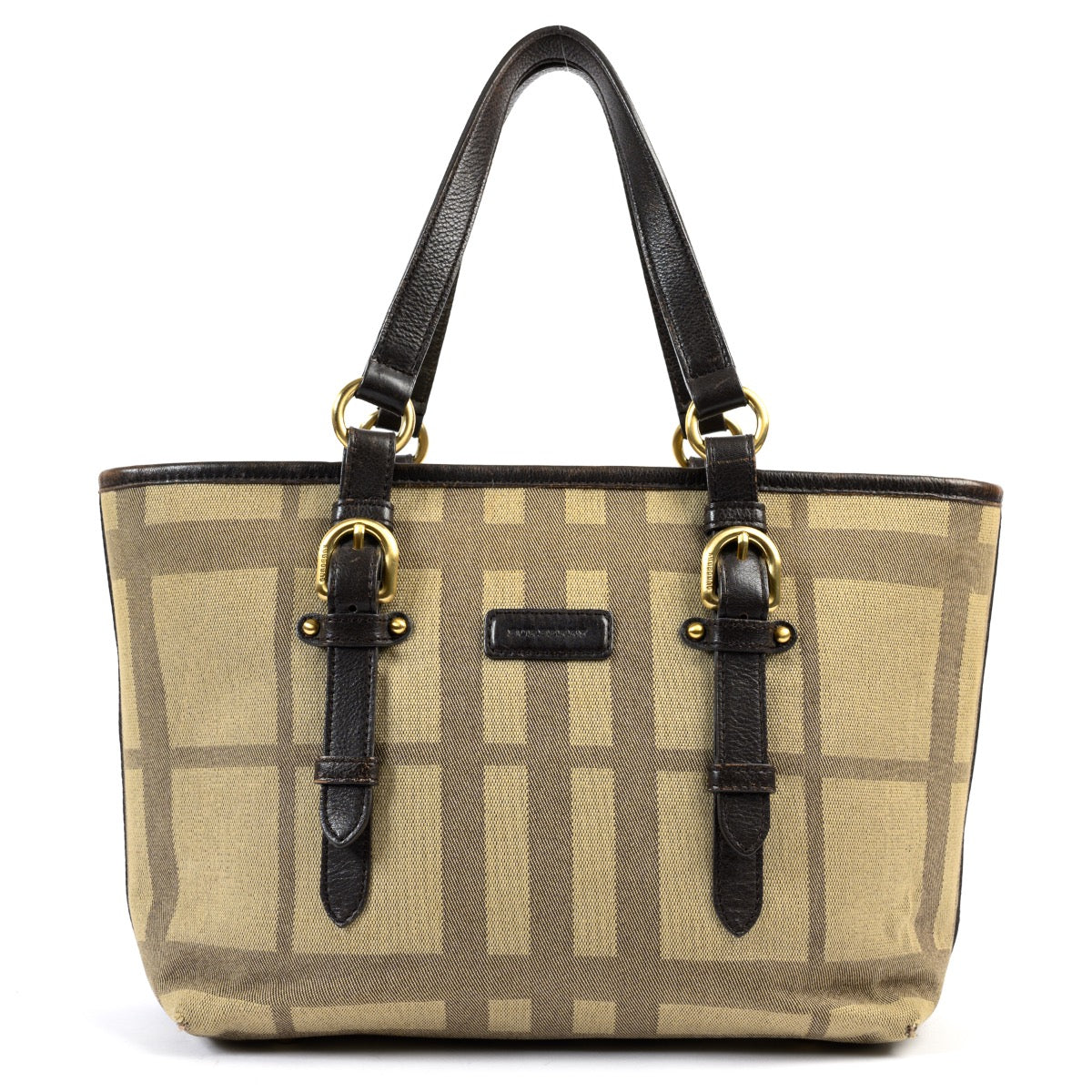 Shop safe online at Labellov in Antwerp this 100% authentic second hand Burberry Brown Canvas Top Handle