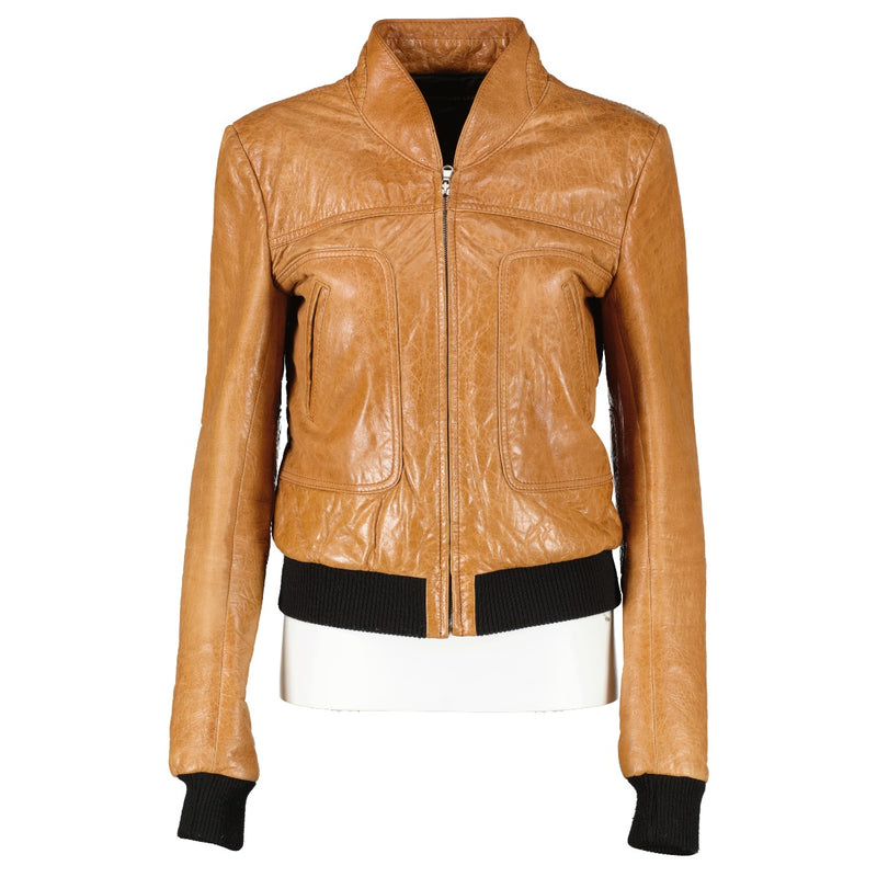 Balenciaga Camel Leather Jacket - Size FR 38