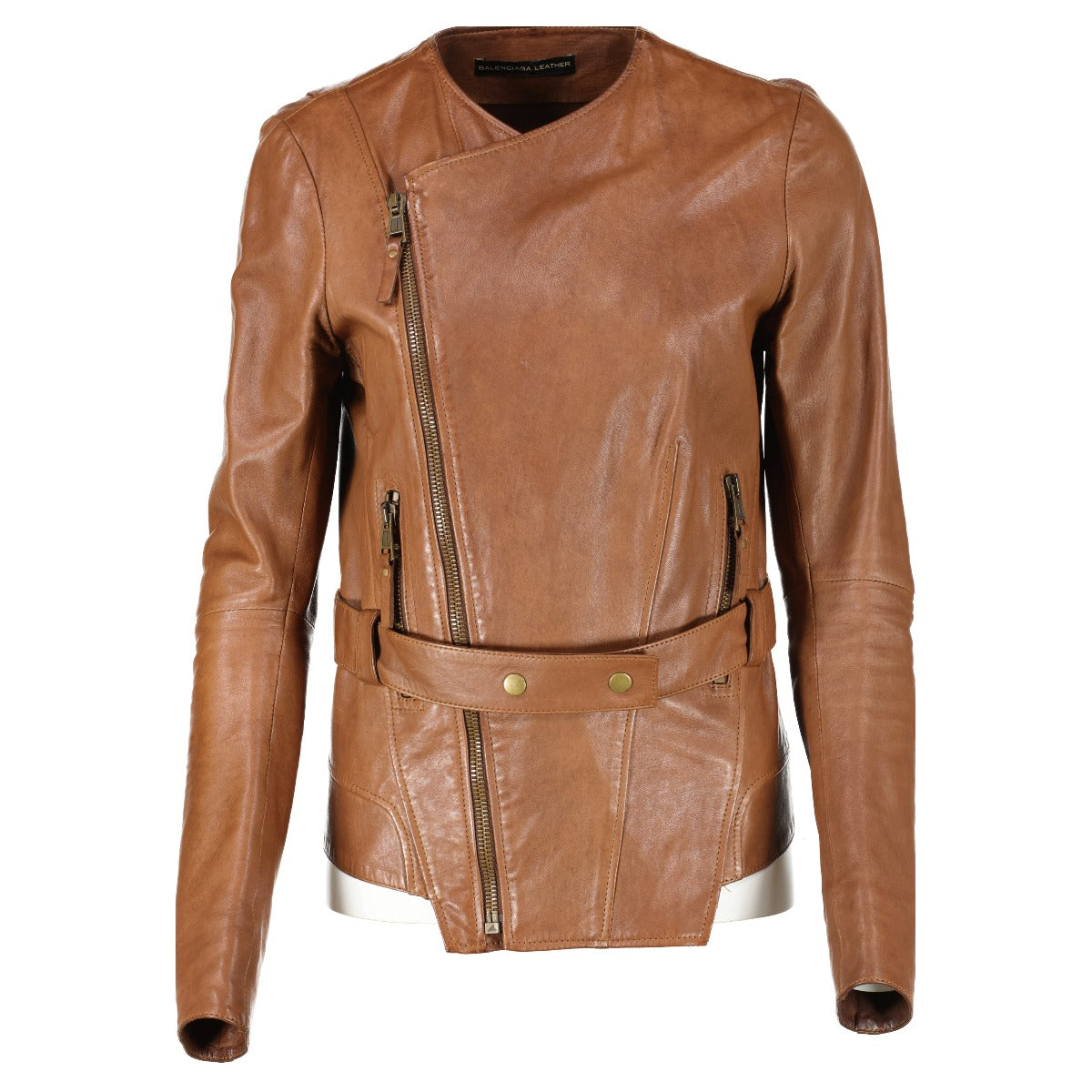 shop authentic second hand Balenciaga Brown Lambskin Leather Jacket on Labellov.com