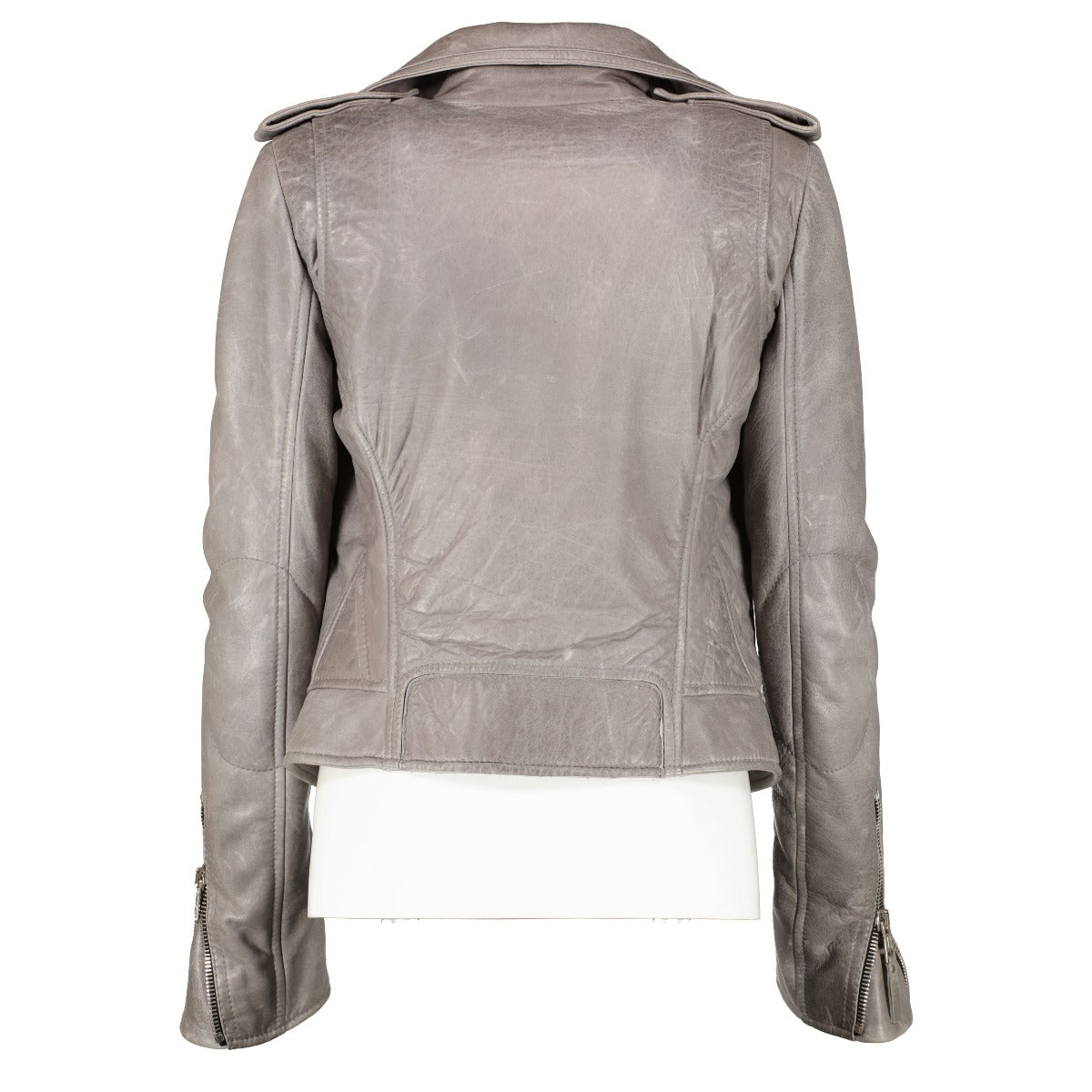 Balenciaga Grey Lambskin Biker Jacket