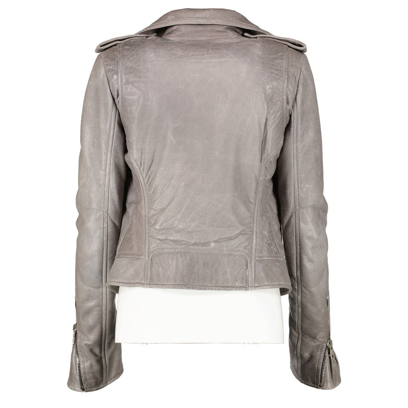 Balenciaga Grey Lambskin Biker Jacket