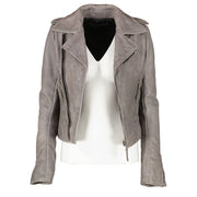 Balenciaga Grey Lambskin Biker Jacket