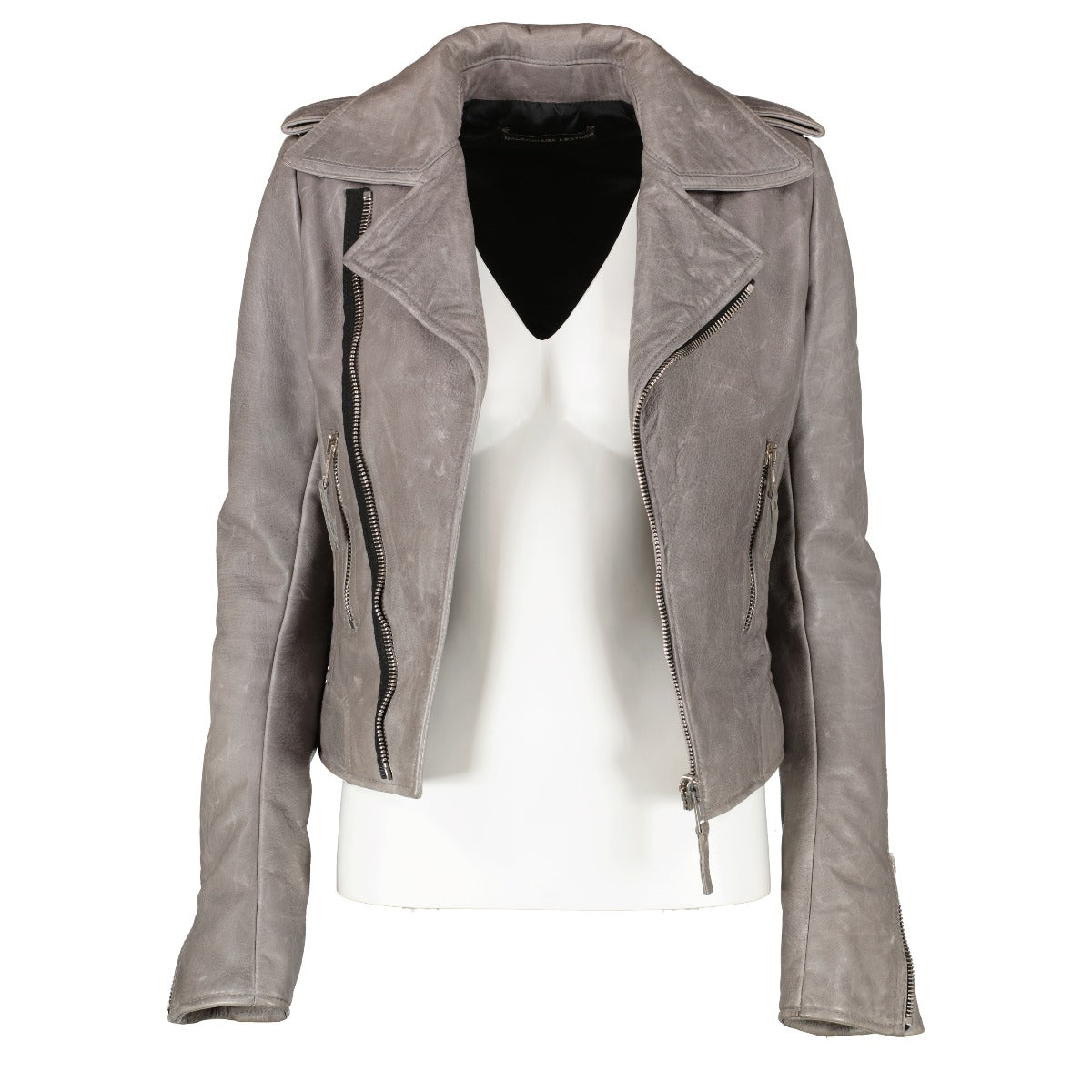 Balenciaga Grey Lambskin Biker Jacket