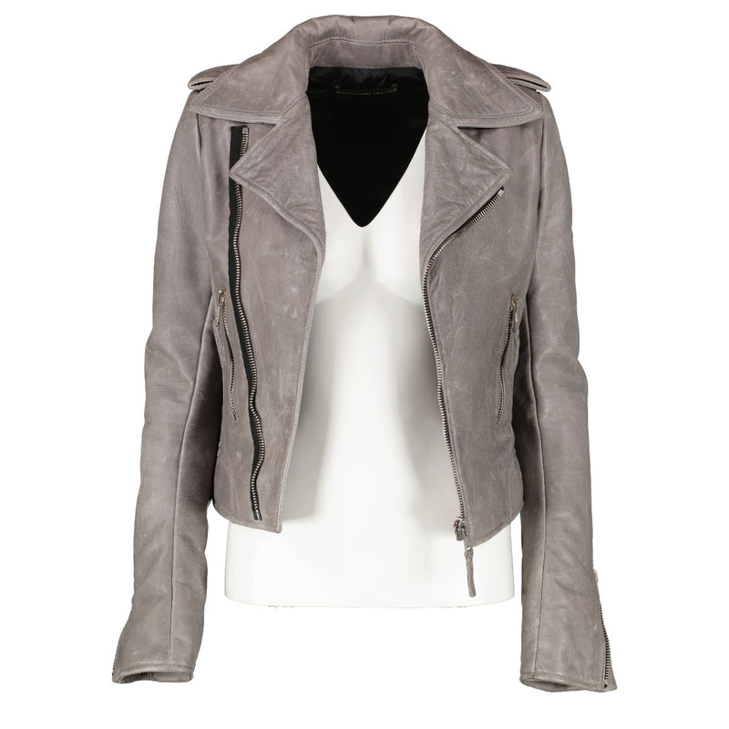 Balenciaga Grey Lambskin Biker Jacket