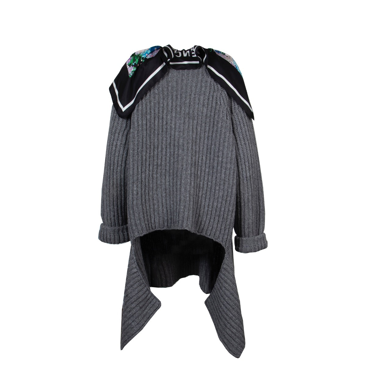 Shop safe online 100% authentic second hand Balenciaga Grey Knitted Scarf Sweater - Size 36 in very good condition at Labellov in Antwerp.