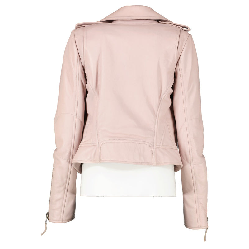 Balenciaga Soft Pink Lambskin Biker Jacket