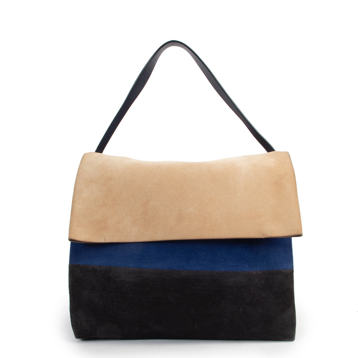 Shop safe online 100% authentic second hand Céline Multicolor Suede All Soft Shoulder Bag in good preloved condition at the right price at Labellov in Antwerp.