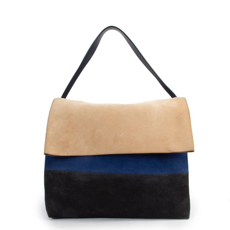 Shop safe online 100% authentic second hand Céline Multicolor Suede All Soft Shoulder Bag in good preloved condition at the right price at Labellov in Antwerp.