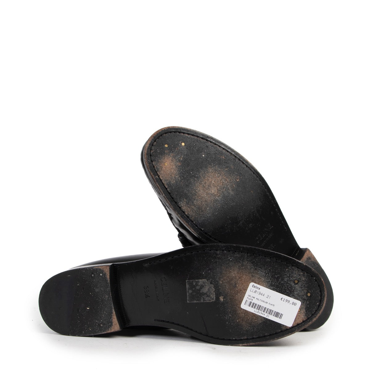 Shop safe online 100% authentic second hand Celine Black Leather Flats - Size 38,5 at Labellov in Antwerp.