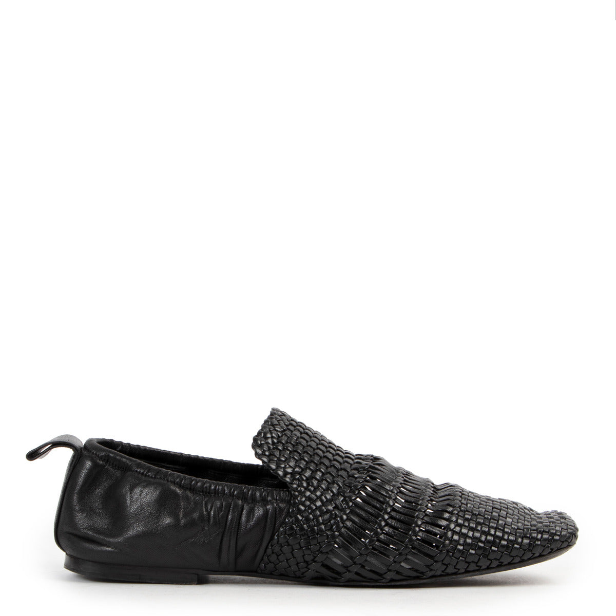 Celine Black Woven Leather Flats - Size 37.5