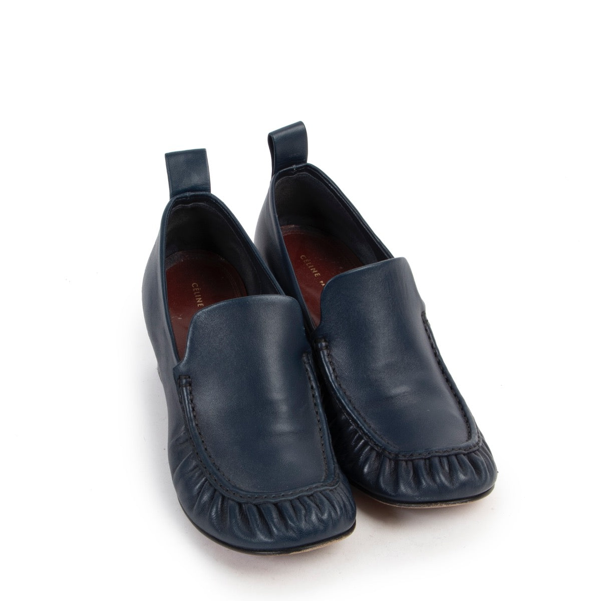 Shop safe online 100% authentic second hand Celine Dark Blue Leather Heels - Size 38 in very good condition at the right price at Labellov in Antwerp.