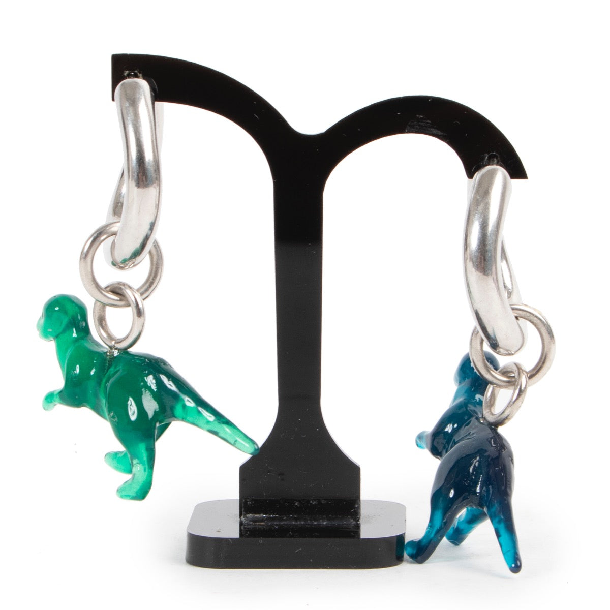 Shops safe online 100% authentic second hand Celine Silver Dinosaurus Earrings in very good condition at Labellov in Antwerp.