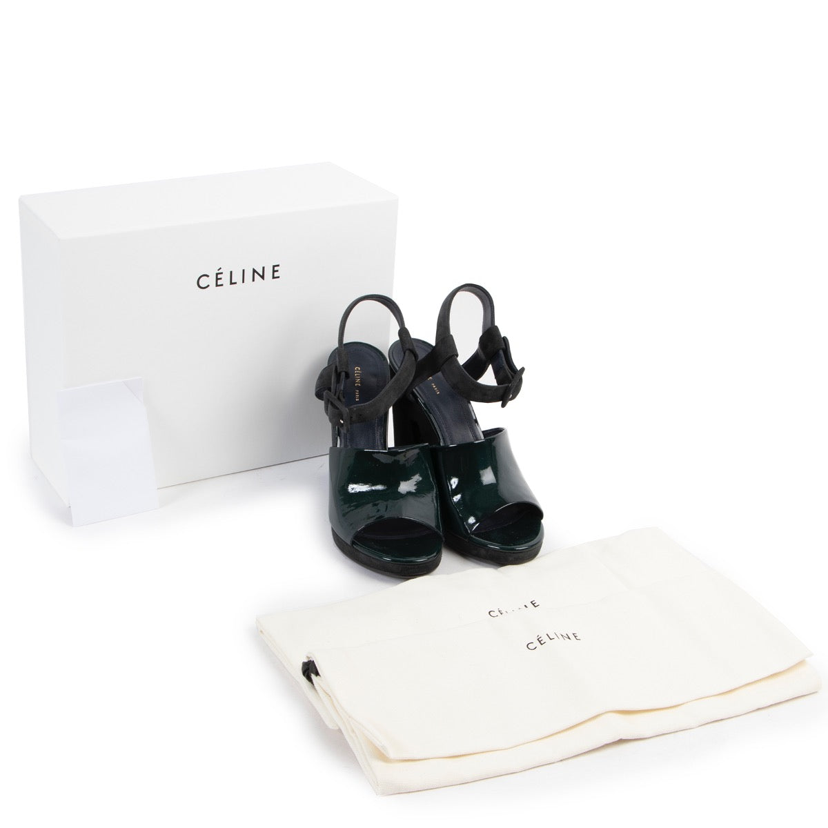 Shop safe online 100% authentic second hand Celine Dark Green Heels - Size 38 in very good condition at the right price at Labellov in Antwerp.